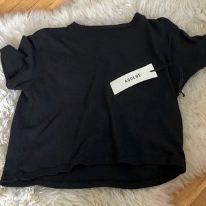 AGOLDE Premium Cropped Black Baby Tee Sz XS